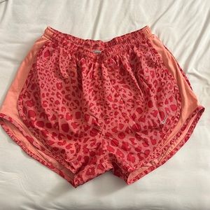 Pink and Coral Cheetah Print Nike Tempo Shorts